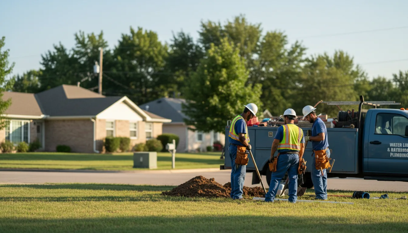 Residential water line and bathroom plumbing service in Faucett, MO